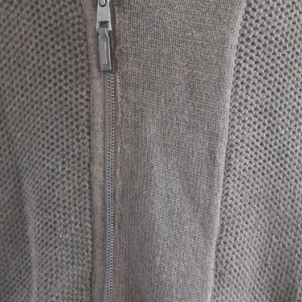 Calvin Klein Men's Dark Olive Green Zip-Up Sweater - Picture 7 of 8